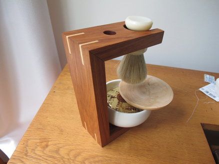 Shaving stand, Rimu and maple Shaving Stand, Wood Craft Patterns, Shaving Accessories, Barber Tools, Shaving Beard, Woodworking Inspiration, Wet Shaving, Beard Grooming, Fun Projects