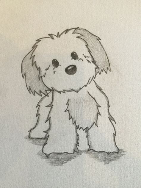 Puppy (03/2017) How To Draw A Fluffy Dog, Puppy Cute Drawing, Dog Tutorial Drawing, How To Draw A Cute Dog, How To Draw A Puppy, Drawing Dogs Easy, Puppy Drawing Sketches, Cute Puppy Drawing Easy, Drawings Of Puppies