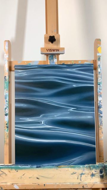 Acrylic Water Painting, Paint Ocean Waves, Sea Waves Painting, Water Oil Painting, Gradient Painting, Painting Waves, Ocean Landscape Painting, Canvas Art Painting Acrylic, Waves Painting