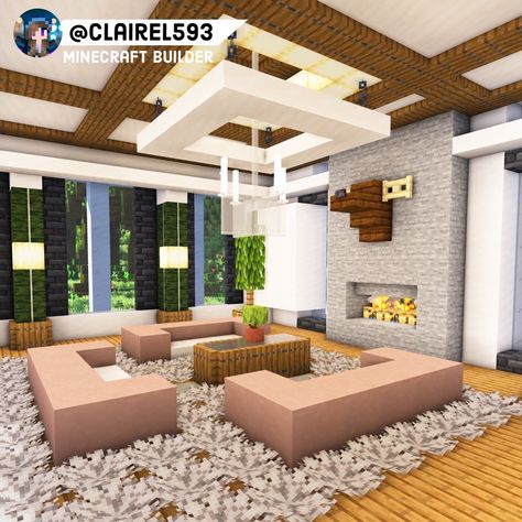 Minecraft Modern Living Room Ideas, Minecraft Houses Rooms Ideas, Minecraft House Interior Modern, Minecraft House Ideas Modern Interior, Minecraft Furniture Ideas Modern, Minecraft Living Room Modern, Minecraft Hotel Room Ideas, Minecraft Modern Decoration, Minecraft Sitting Room Ideas