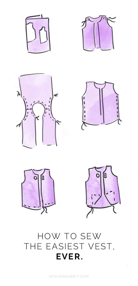 23+ Great Picture of Vest Pattern Sewing Vest Pattern Sewing Easy Womens Vest Sewing Diy Clothes Pinterest Sewing Sewing  #TrendySewingPatterns Diy Vest Pattern, Vest Pattern Sewing, Diy Vest, Tips Menjahit, Sewing Rabbit, Vest Sewing, Diy Sy, Vest Sewing Pattern, Sew Ins