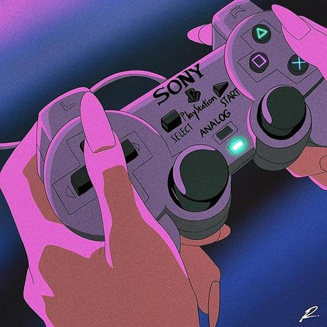 Vaporwave & Aesthetic ☕ no Instagram: “Which Playstation had the best games? 🎮 ⠀ 📸: @ravnitarayet ⠀ ✔ Please leave a nice comment and share on your stories, you'll help me a lot…” Vaporwave Art, Japon Illustration, Vaporwave Aesthetic, Retro Game, 90s Anime, Purple Aesthetic, Playlist Covers, Retro Aesthetic, Anime Aesthetic