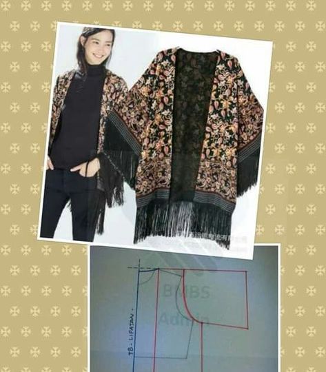 Pola Cardigan Kimono, Pola Kardigan, Kimono Cardigan Pattern, Pola Blus, Diy Cardigan, Kwik Sew Patterns, Sewing Blouses, Sewing Clothes Women, Kimono Pattern