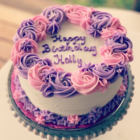 Pink and purple flower cake Pink Purple Cake Design, Pink And Purple Cake Decorating Ideas, Pink And Purple Birthday Cake For Women, Pink Blue And Purple Cake, Purple And Pink Cake Designs, Pink And Purple Sheet Cake, Pink Purple Birthday Cake, Pink And Purple Flower Cake, Birthday Cake Pink And Purple