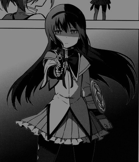 from the madoka magica reprint manga Homura Pfp Manga, Madoka Magica Icons Homura Akemi, Homura Akemi Icon Manga, Homura Akemi Icon Dark, Homura Manga Icon, Madoka Manga Panels, Homura Akemi Aesthetic, Madoka Magica Manga Panels, Homura Widget