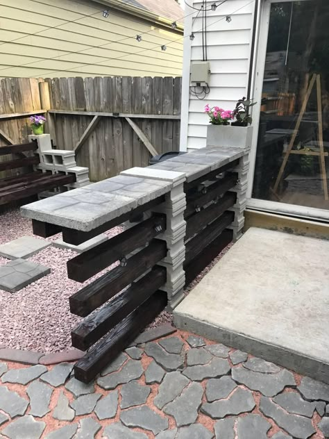 Diy Backyard Patio, Small Yards, Cinder Blocks, Backyard Privacy, Backyard Remodel, Diy Backyard Landscaping, Backyard Diy Projects, Cinder Block, Outdoor Decor Backyard