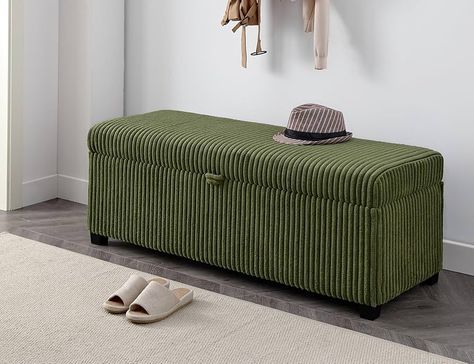 Amazon.com: GDCAOJG 48" Storage Ottoman Bench, Corduroy Entryway Bench with Storage, Large End of Bed Bench for Bedroom, Living Room, and Dorm, Beige : Home & Kitchen Ottoman End Of Bed, Storage Bench Ideas, Dorm Green, Entryway Bench With Storage, End Of Bed Storage, Bench For Bedroom, Entryway Bench Storage, Bed End, End Of Bed Bench