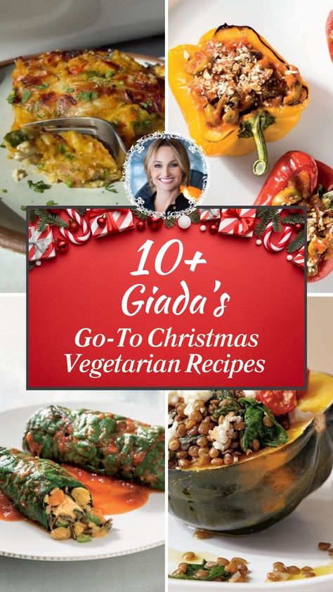 10+ Giada’s Go-To Christmas Vegetarian Recipes Vegetarian Christmas Sides, Vegetarian Main Dishes Christmas, Vegetarian Christmas Dinner Recipes, Vegetarian Christmas Dinner Main Dishes, Christmas Dinner Ideas Vegetarian, Christmas Dinner Vegetarian, Vegetarian Recipes For Christmas, Christmas Vegetarian Recipes, Christmas Vegetarian