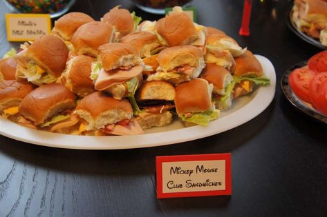 Club Sandwiches, Mickey 1st Birthdays, Twodles Birthday, Mickey Mouse First Birthday, Mickey Mouse Clubhouse Birthday Party, Sandwich Tray, Mickey Mouse Clubhouse Party, Mickey Mouse 1st Birthday, Bolo Minnie