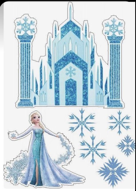 Elsa Castle Printable, Frozen Castle Printable, Sofia The First Cartoon, Frozen Castle Cake, Frozen Elsa Cake Topper, Elsa Castle, Topper Frozen, Elsa Cake Toppers, Frozen Birthday Party Cake