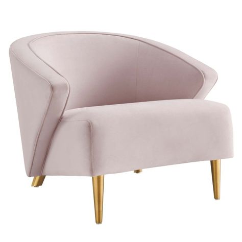 Product Weight: 42 	Velvet Armchair 	Modern Accent Armchair 	Brushed Gold Legs 	Dense Foam Padding 	Non-Marking Foot Glides Living Room Armchair, Pink Armchair, Mid Century Modern Accent Chairs, The Odyssey, Mid Century Armchair, Modern Accent Chair, Accent Arm Chairs, Velvet Chair, Modway Furniture