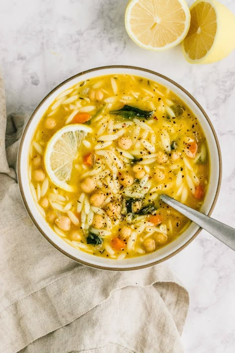 Chickpea Orzo Soup, Nut And Seed Bread, Chickpea Orzo, Lemon Chickpea, Lemon Orzo Soup, Lemon Soup, Lemon Orzo, Leftovers Soup, Orzo Soup