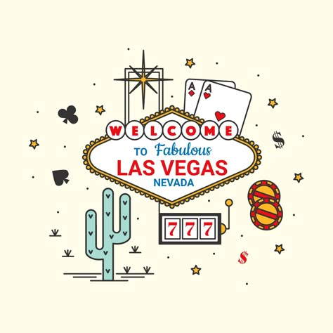 Las Vegas Vector. Choose from thousands of free vectors, clip art designs, icons, and illustrations created by artists worldwide! Las Vegas Drawing Art, Vegas Illustration Art, Viva Las Vegas Tattoo, Las Vegas Illustration Art, Las Vegas Clip Art, Las Vegas Design Graphic, Las Vegas Scrapbooking Ideas, Las Vegas Sign Drawing, Las Vegas Graphic Design