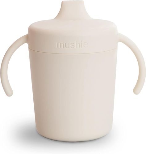 mushie Trainer Sippy Cup | Made in Denmark | Leak Resistant Twist-Off Lid & Handles | 6 Months + (Ivory) Silicone Baby Bibs, Toddler Cup, Baby Food Storage, Feeding Spoon, Sippy Cups, Nursing Baby, Feeding Time, Tableware Collection, Silicone Babies