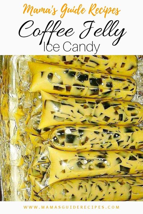 Coffee Jelly Ice Candy Recipe Coffee Jelly Recipe Filipino, Ube Jelly, Pearl Recipe, Ice Candy Recipe, Pinoy Dessert, Coffee Jelly, Pinoy Recipes, Ice Candy, Food Business Ideas