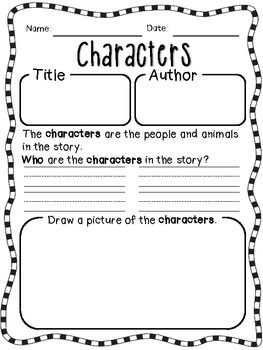 Character And Setting Worksheet, 2nd Grade Story Elements Worksheet, Book Plotting Worksheet, Character Arc Worksheet, Story Elements Worksheet First Grade, Describe Characters, Story Elements Worksheet, Story Maps, Character And Setting