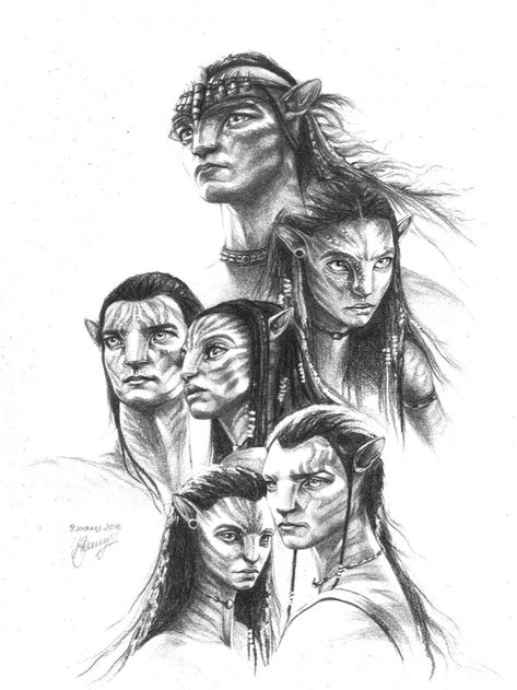 Avatar Drawings Pandora, Hard Sketches, Avatar Sketch, Drawing Avatar, Avatar Neytiri, Drawing Crafts, Tumblr Drawings, Avatar Oc, Jesus Tattoo