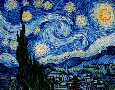 Von Gogh Painting Starry Nights, فنسنت فان جوخ, Famous Art Paintings, Starry Night Painting, Arte Van Gogh, The Starry Night, Van Gogh Art, Starry Night Van Gogh, Nature Art Painting