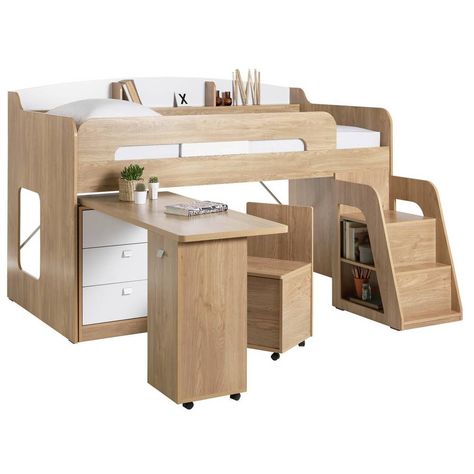 Top Trending Single Bed Small Wooden Bed Designs | Cool & Latest Bed For Bedroom | Home Decor Ideas Loft Bed Studio Apartment, Loft Bed Ideas For Small Rooms, Lofted Dorm Beds, Loft Beds For Small Rooms, Luminaria Diy, Cabin Beds, Mid Sleeper, Mid Sleeper Bed, Kids Loft Beds