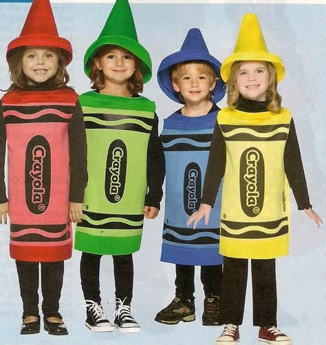 crayons More Diy Halloween Costumes For Girls, Finding Nemo Costume, Crayon Costume, Best Diy Halloween Costumes, Cupcake Costume, Giraffe Costume, Diy Halloween Costumes For Kids, Homemade Halloween Costumes, Diy Halloween Costumes Easy