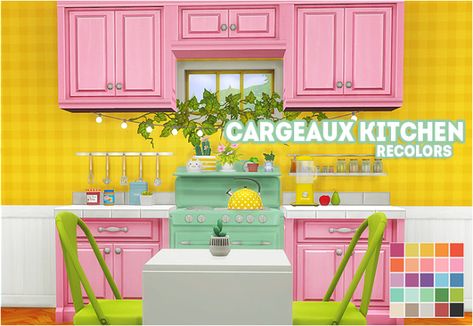 Sims 4 Custom Content Finds - lina-cherie:  [ts4] cargeaux kitchen recolors ... Sims 4 Cc Colorful Kitchen, Sims 4 Pink Kitchen Cc, Sims 4 Kitchen, Build Buy Cc, Cc Mods, Cc Packs, Ts4 Mods, Sims 4 Mods Cc, Sims 4 Mm Cc