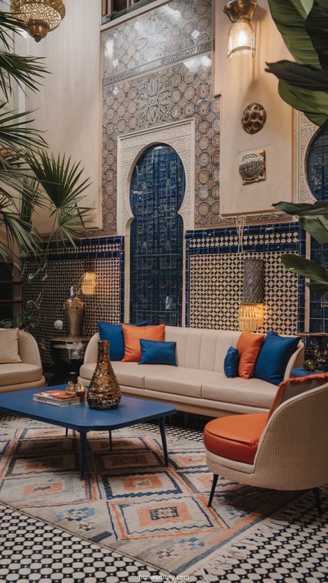 Transform your living room with these stunning Moroccan style decor ideas! Discover boho chic furniture, vibrant rugs, and cozy lighting tips to create a warm, inviting space. Perfect for small apartments or large homes. 📌 Save this pin for inspiration and start designing your dream living room today! #moroccanstyle #bohochic #livingroomdecor #homedesign #cozyliving Moroccan Style Living Room, Moroccan Living Room, Cozy Lighting, Vibrant Rugs, Lighting Tips, Living Room Decor Inspiration, Boho Chic Furniture, Moroccan Decor, Dream Living