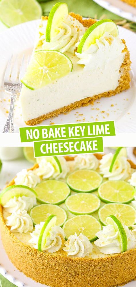 No Bake Key Lime Cheesecake, Key Lime Cheesecake Recipe, No Bake Key Lime, Summer Desserts Easy Healthy, Cheesecake Easy, Lemon Cheesecake Recipes, No Bake Lemon Cheesecake, No Bake Recipe, Homemade Strawberry Sauce