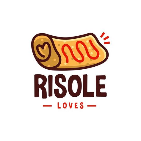 Risoles Logo Design, Snack Logo, Banners Music, Paper Cake Box, Dream Logo, Small Cafe Design, Food Snack, Food Logo Design, Student Life Hacks