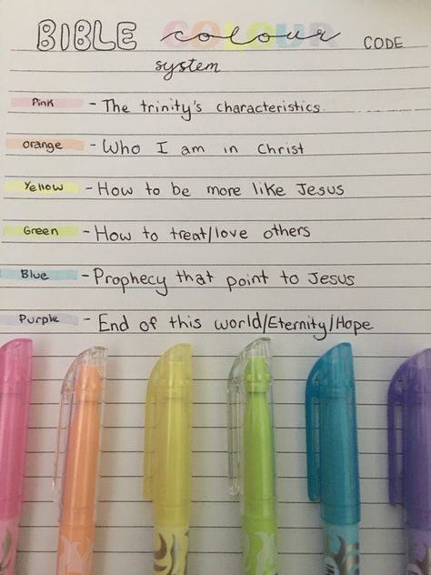 How To Colour Code Your Bible, Color Code For Bible, Bible Colour Code, Bible Color Coding Key, Color Code Bible Highlighting, How To Color Code Your Bible, Bible Coding, Bible Highlighting System, Bible Scrapbook