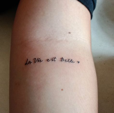 Belle Ame Tattoo, Cest La Vie Tattoo, La Vie Tattoo, Belle Tattoo, Word Definition, Tattoo Fonts Cursive, French Tattoo, Cursive Tattoos, Panda Tattoo