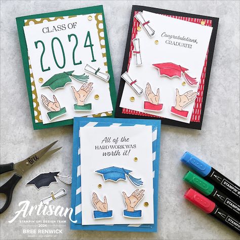 Craft-somnia Momma Stampin Up Cap & Gown Stamp Set, Stampin Up Graduation Cards 2024, Cap And Gown Stampin Up Cards, Stampin Up Graduation Cards, Grad Cards, Heart Paper, Homemade Card, Graduation Year, It's Monday