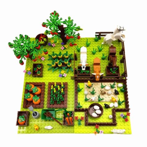 Lego Farm, Architecture Toy, Lego House Ideas, Lego Village, Farm Animal Toys, Plastic Bricks, Lego Houses, Blocks For Kids, Lego Town