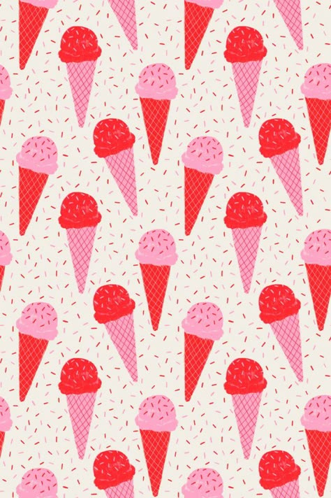 Bold Designs from Allie Runnion - Pattern Observer Surface Pattern Design Inspiration, Ice Cream Pattern, Leaf Vector, Conversational Prints, Pattern Design Inspiration, Food Patterns, Print Inspiration, Pattern Play, Summer Wallpaper