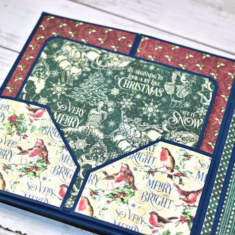 Graphic 45 Lets Get Cozy, Christmas Mini Albums Tutorials, Graphic 45 Cards Ideas, Graphic 45 Tutorials, Memory Journals, Graphic 45 Christmas, Diy Mini Album Tutorial, Folio Ideas, Snow Graphic