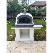 Authentic Pizza Ovens Ventura Buena Brick & Cement Countertop Wood-Fired Pizza Oven in Black/Brown | Wayfair Woodfired Pizza Oven, High Heat Paint, Authentic Pizza, Authentic Italian Pizza, Oven Outdoor, Brick Pizza Oven, Ceramic Baking Dish, Fire Food, Outdoor Oven