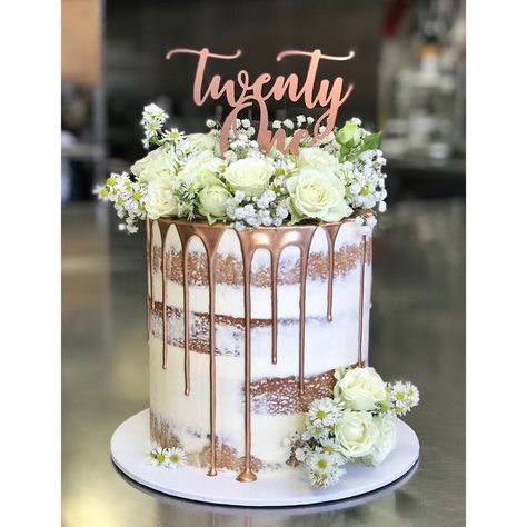 Black And Rose Gold FF9 Rose Gold Drip Cake, Gold Drip Cake, 24th Birthday Cake, Rose Gold Cake Topper, Birthday Drip Cake, Birthday Cake Roses, Birthday Rose Gold, Rose Gold Cake, Gold Birthday Cake