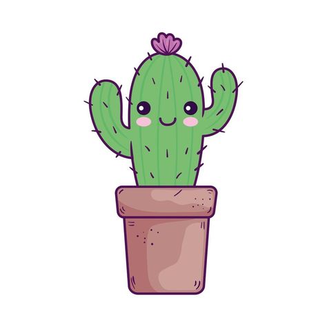 Kawaii Cactus Drawing, Cute Cactus Drawing Kawaii, Cute Cactus Drawing Simple, Cactus Drawing Cute, Cartoon Cactus Drawing, Cacti Drawing Simple, Cute Cactus Drawing, Draw Cactus, Llama Quilt