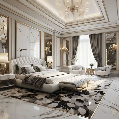 تصميم داخلي فاخر, Luxury Bedroom Master, Luxurious Bedroom, Mansion Interior, Luxury Rooms, Stylish Bedroom, Chic Bedroom, Master Bedrooms Decor, Luxurious Bedrooms