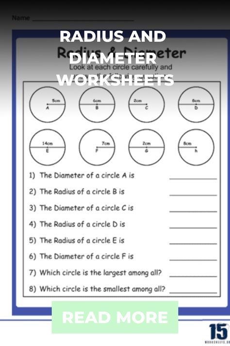 These worksheets help students practice calculating the fundamental properties of circles, including their radius, diameter, circumference, and area. Circumference Of A Circle Worksheet, Shape Transformation, Distance Formula, Circle Geometry, Proportional Relationships, Holiday Science, Spatial Relationships, Primary Students, Math Worksheet