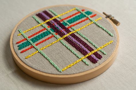 Summer Months Plaid Embroidery by Lilac Saloon | Hand Embroi… | Flickr Crewel Embroidery Patterns, Crewel Embroidery Kits, Embroidered Art, Hand Embroidery Projects, Crewel Embroidery, Embroidery Needles, Embroidery Hoop Art, Embroidery Craft, Hand Embroidery Patterns