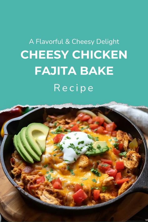 Cheesy Chicken Fajita Bake: A Flavorful and Cheesy Delight 🧀🍗 Cheesy Chicken Fajita Bake, Fajita Bake Recipe, Chicken Fajita Bake, Fajita Bake, Fajita Seasoning Mix, Fajita Spices, Baked Chicken Fajitas, Food Experience, Chicken Fajita