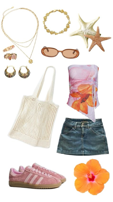 Summer Collage Outfit, Shein Outfit Idea For Summer, Summer Duo Outfits, Ahs Summer Outfits, Ahs Style Outfits Summer, Outfit Collage Summer, Brazil Summer Outfits, Summer Tropical Outfits, Summer Outfit Board