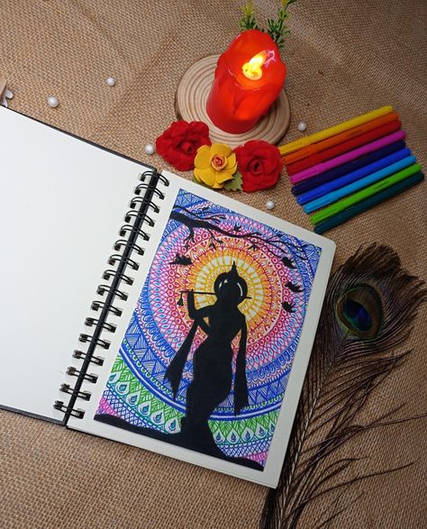 😇✨ Krishna Ji Mandala Art, Krishna Mandala Art, Scenery Canvas Painting, Krishna Mandala, Buddhism Wallpaper, Easy Zentangle Patterns, God Drawing, Mandala Arts, Easy Zentangle