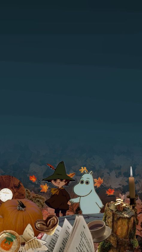 #fall #moomin #snufkin #darkfall Moomin And Snufkin Wallpaper, Moomin Snufkin, Moomin Wallpaper, Moomin Valley, Winter Wallpaper, Fall Wallpaper, Japan