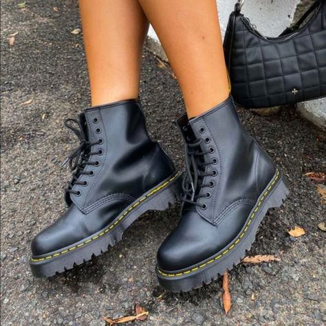 1460 Bex Black Platform Boots Dr Martens Bex Boots, Dr Martin Shoes Women, 1460 Bex Dr Martens Outfit, Dr Martens Bex, 1460 Dr Martens, Doc Martens 1460, Martin Shoes, Dr Martens Outfit, White Nike Shoes