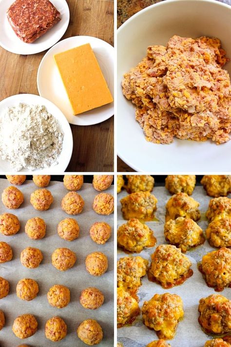 3 Ingredient Sausage Balls | The Two Bite Club Deep Fried Sausage Balls, 3 Ingredient Sausage Balls, Easy Sausage Balls Recipes, Sausage Balls Recipe, Casserole Side Dishes, Breakfast Recipies, Paula Deen Recipes, Bisquick Recipes, Best Christmas Recipes