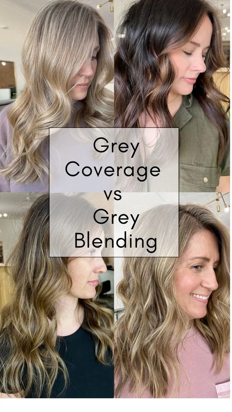 Not sure whether gray coverage or gray blending is right for you? This guide breaks down the key differences to help you choose the best option for your hair goals! Whether you want full coverage or a soft, low-maintenance grow-out, we’ve got expert tips to make your decision easy. Click to learn more! ✨ #GrayBlending #GrayCoverage #lowmaintenancehair Gray Blending, Grey Blending, Gray Coverage, Low Maintenance Hair, Grow Out, Low Maintenance, Hair Goals, Blending, Hair Color