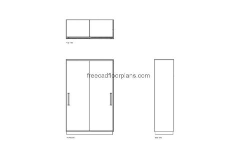 Wardrobe Sliding Door - Free CAD Drawings Closet Drawing, Wardrobe Sliding Door, Minotti Furniture, Pool Houses Plans, House Plans Design, Wardrobe Sliding, Floor Plans House, One Storey House, 2 Bedroom House Plans