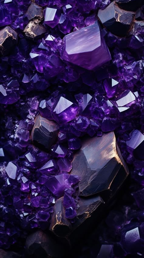 Purple Crystal Wallpaper, Purple Luxury Aesthetic, Amethyst Background, Amethyst Wallpaper, Crystal Background, Qhd Wallpaper, Bubbles Wallpaper, Witchy Wallpaper, Gemstone Art