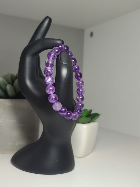 The spiritual meaning of Amethyst is groundedness, tranquility, and calm. https://etsy.me/3Bkyrsz #purple #round #amethyst #unisexadults #gemstone #amethystbracelet #purplebracelet #calmingbracelet #stretchbracelet #love2jewelry #instagood #love #fashion #etsyseller Meaning Of Amethyst, Amethyst Beaded Bracelet, Amethyst Crystal Bracelet, Crystals Bracelets, Rose Quartz Bracelet Beads, Amethyst Bracelet Beads, Galaxy Wallpaper Iphone, Pride Bracelet, Bracelet Craft